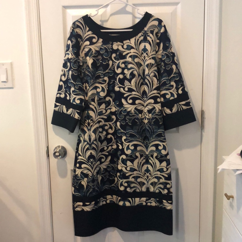 Women’s Blue White Dress with Print